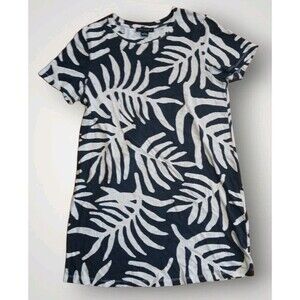 Sanctuary The Only One T-Shirt Dress Black White Leaf Print Size S